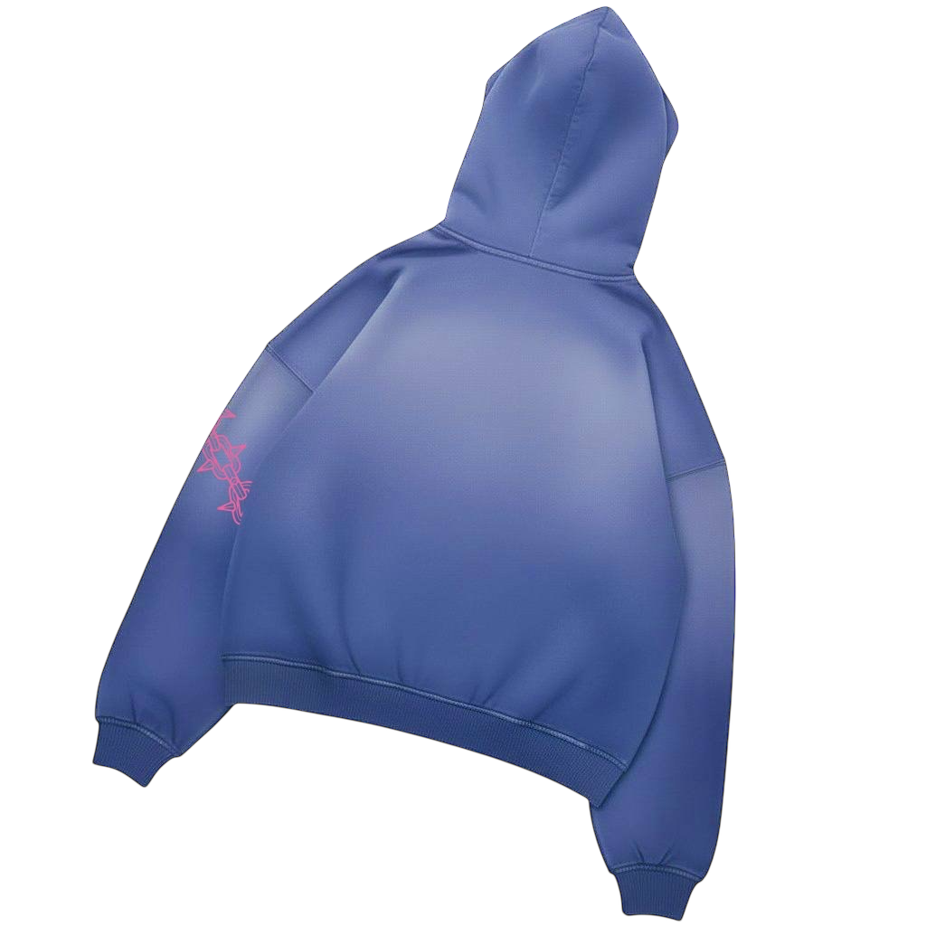 Hoodie oversize Zenkai Cobra Unchained azzurra streetwear unisex