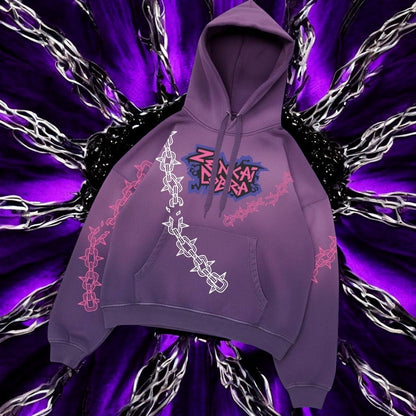 Hoodie oversize Zenkai Cobra Unchained viola streetwear unisex