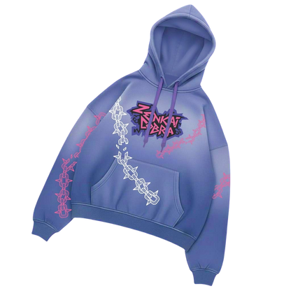 Hoodie oversize Zenkai Cobra Unchained azzurra streetwear unisex