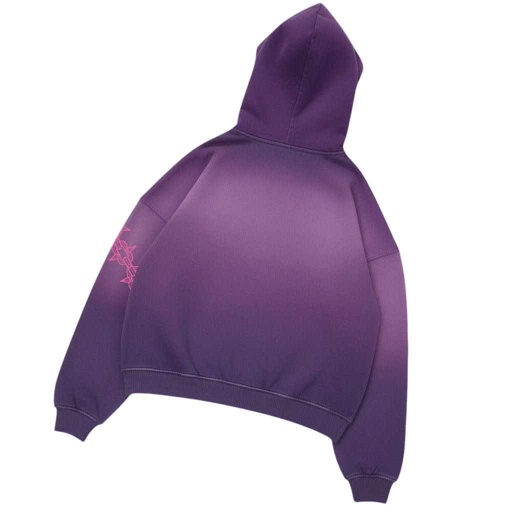 Hoodie oversize Zenkai Cobra Unchained viola streetwear unisex