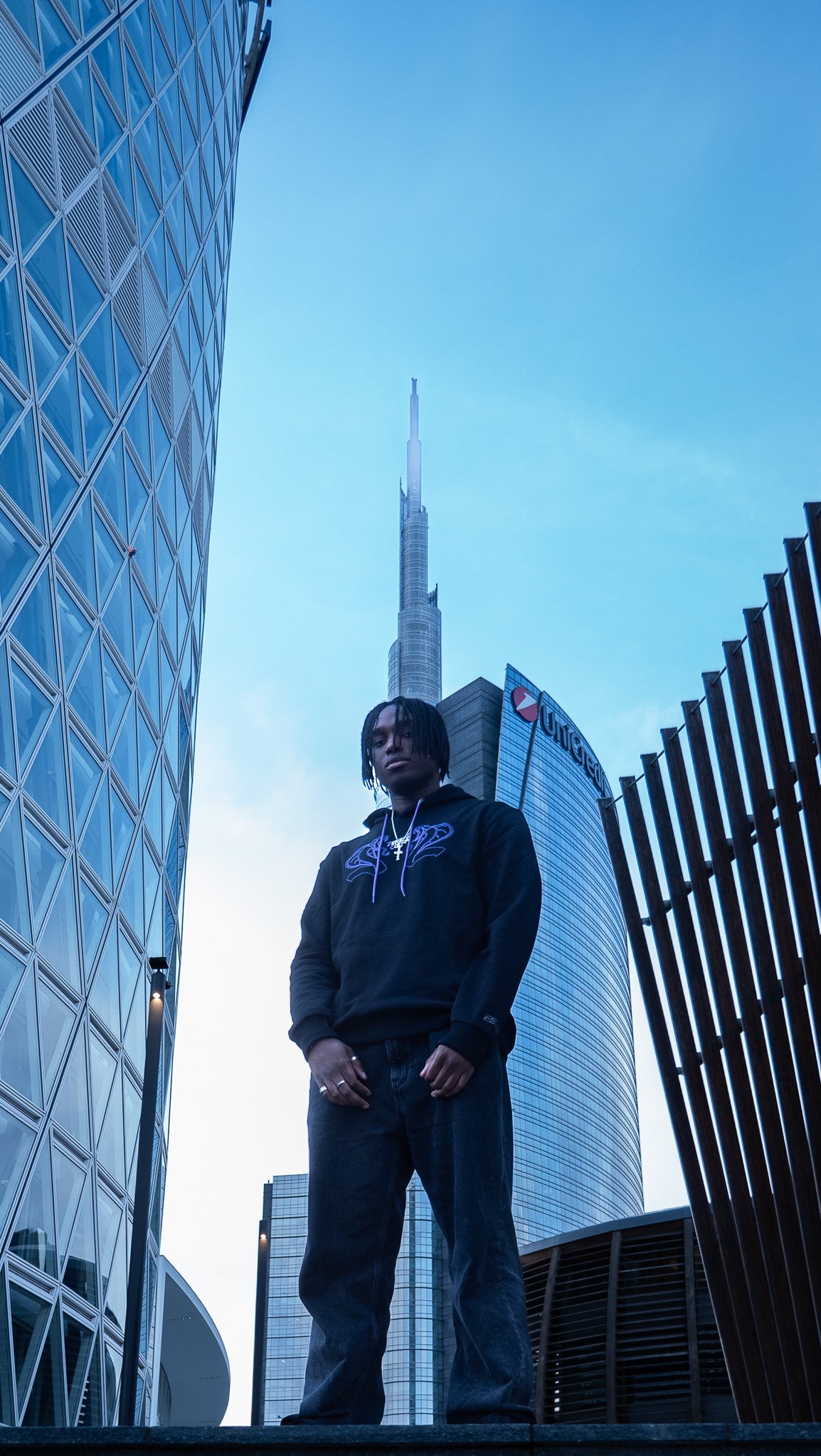Felpa hoodie Zenkai Cobra Wakizashi nera con ricamo streetwear